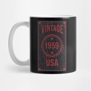 Vintage 1959 USA Deep Red Mug